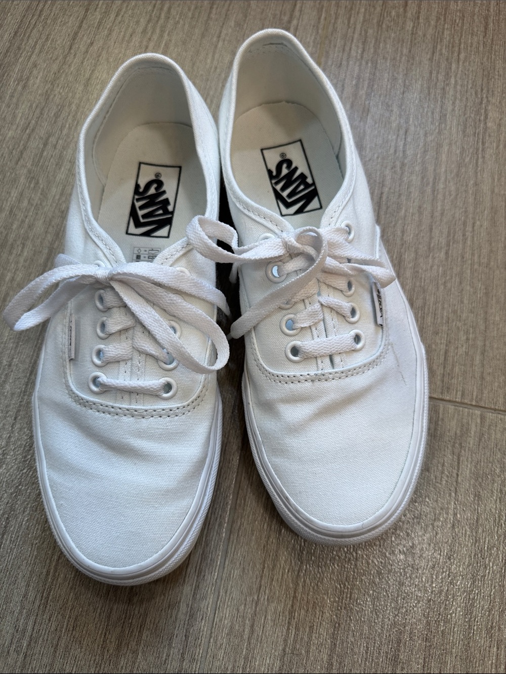Vans White Canvas Low-Top Sneakers